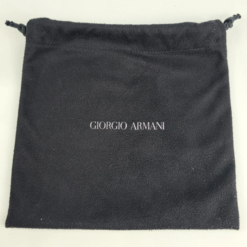 Vintage Giorgio Armani Geometric Resin Block Bracelet Logo w/Dustbag Black White